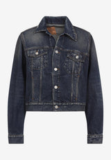 Off-Shoulder Denim Jacket