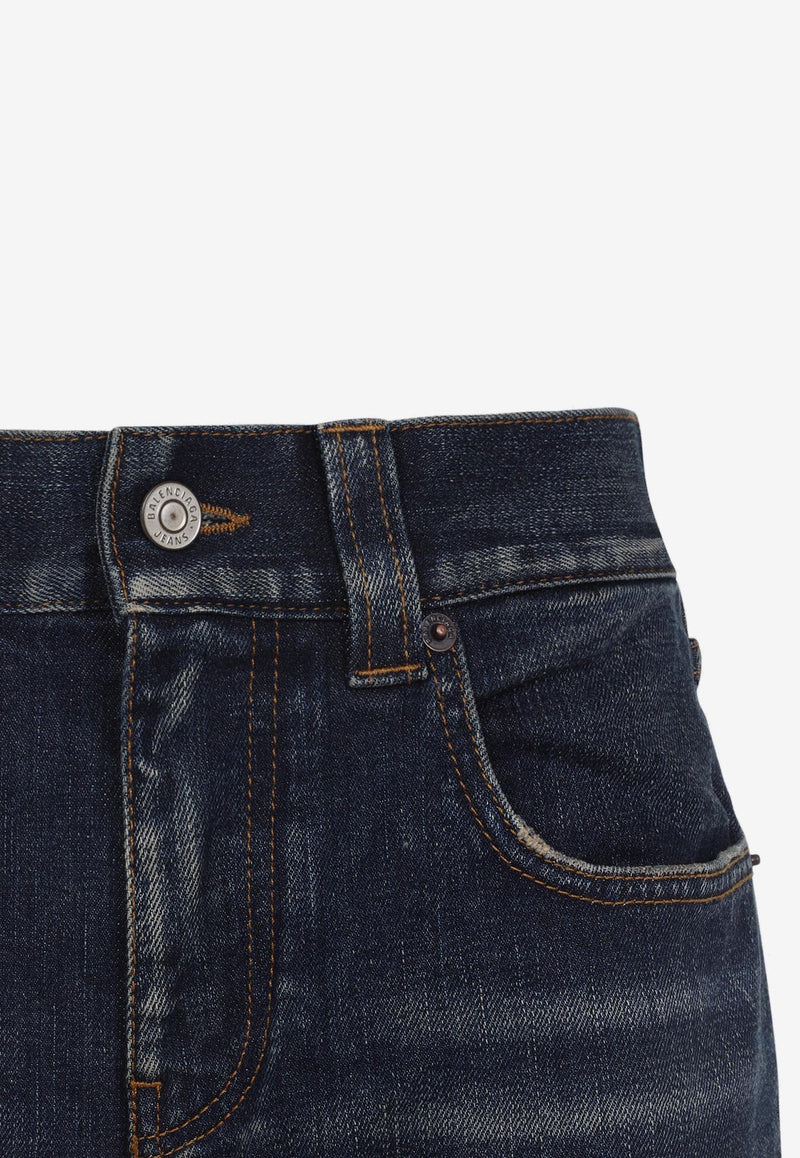 Washed-Out Bootcut Jeans