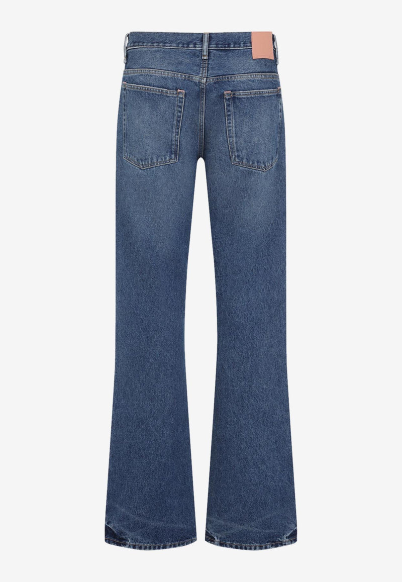 Distressed Straight-Leg Jeans