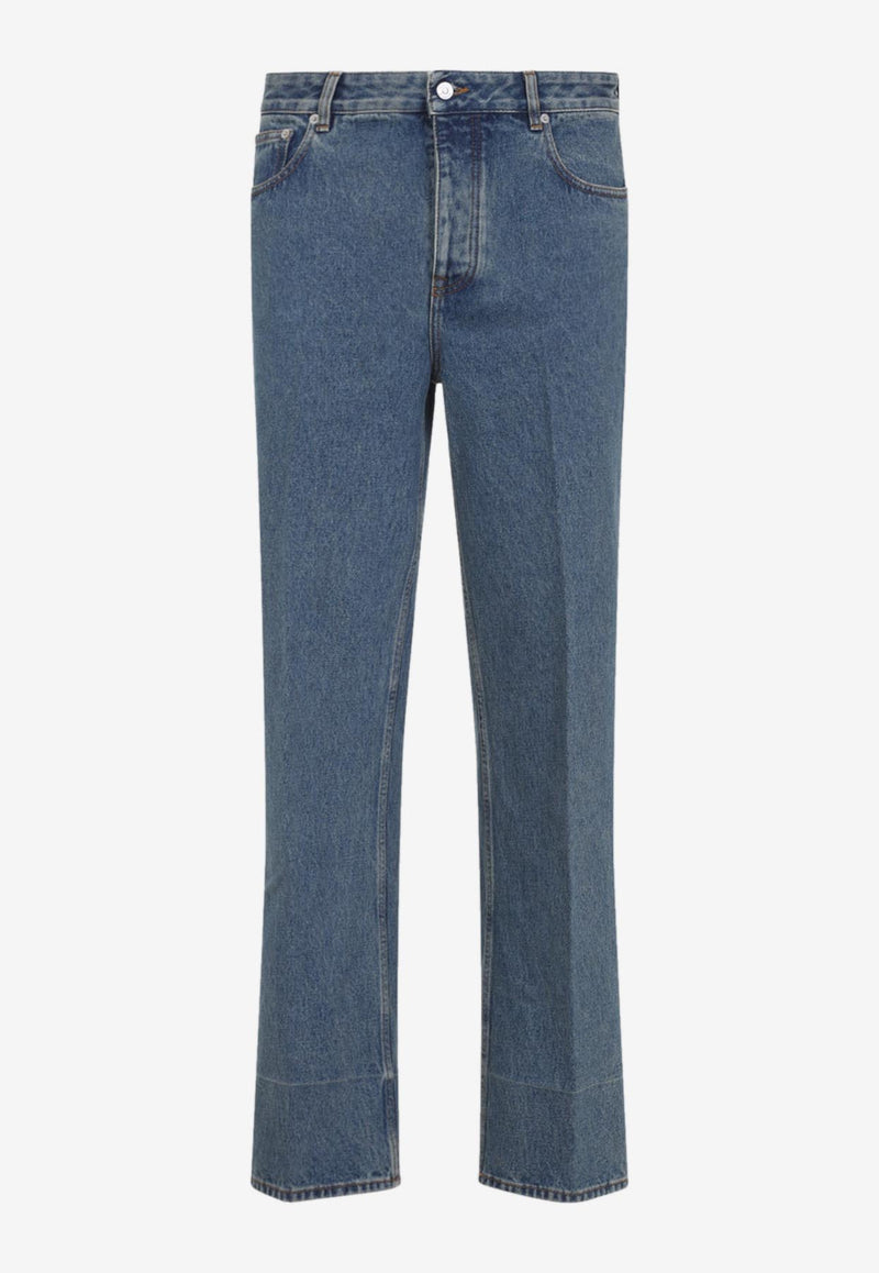 Logo-Patch Straight-Leg Jeans