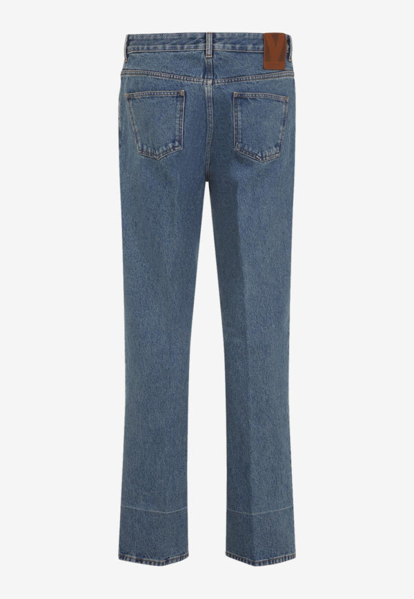 Logo-Patch Straight-Leg Jeans