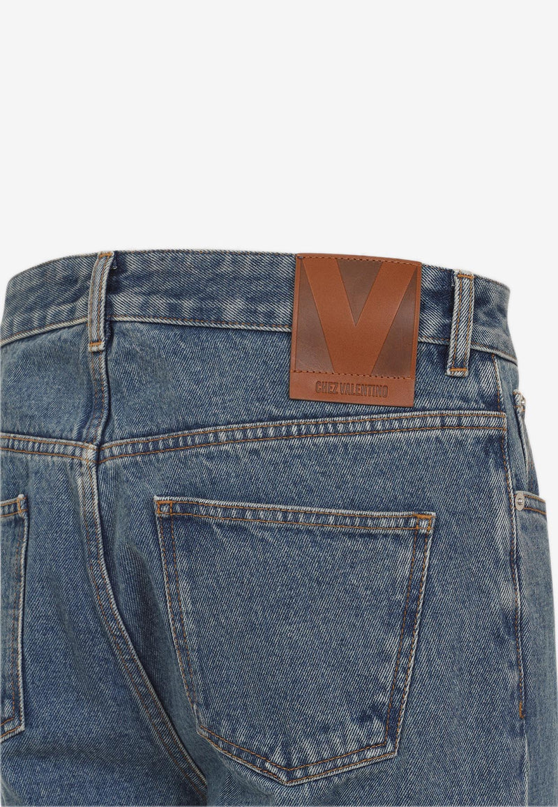 Logo-Patch Straight-Leg Jeans