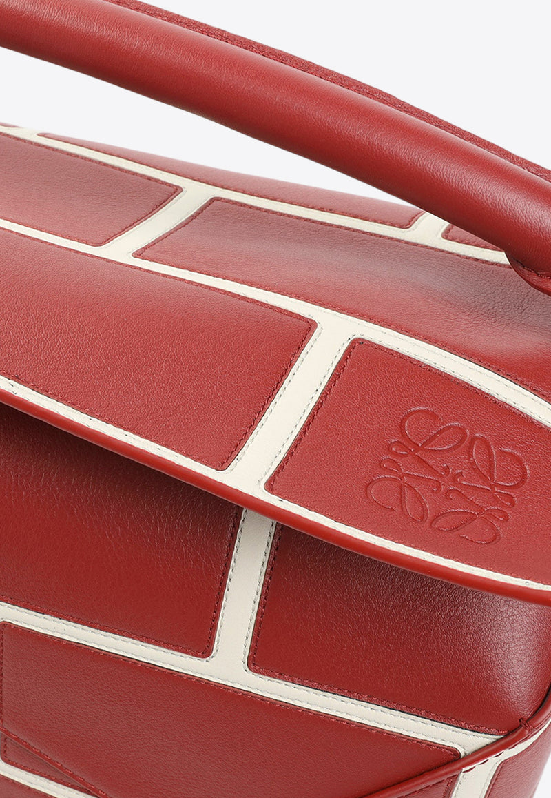 Large Brick Puzzle Edge Shoulder Bag