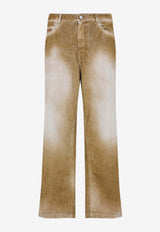 Washed-Out Straight-Leg Jeans