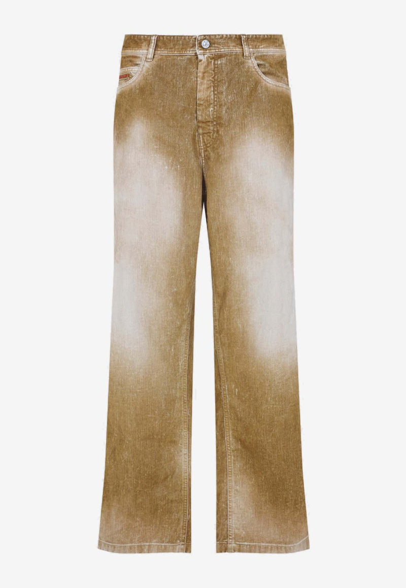 Washed-Out Straight-Leg Jeans