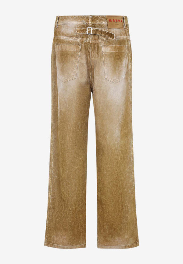 Washed-Out Straight-Leg Jeans
