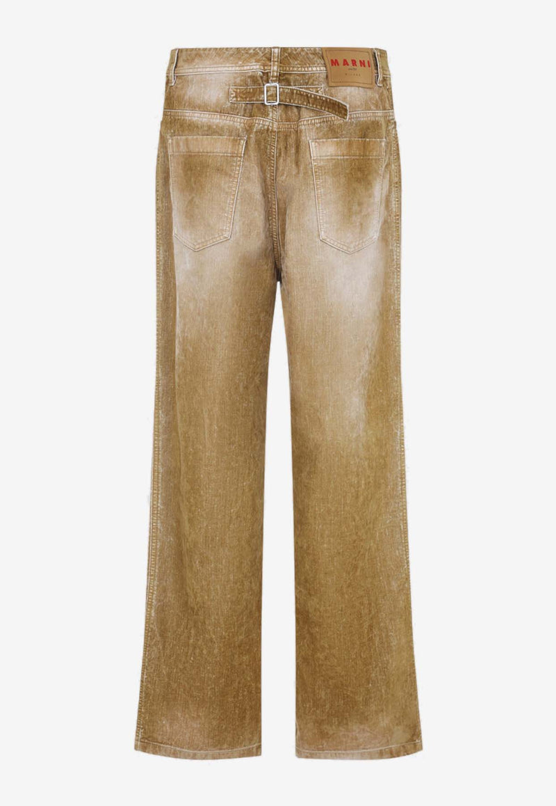 Washed-Out Straight-Leg Jeans