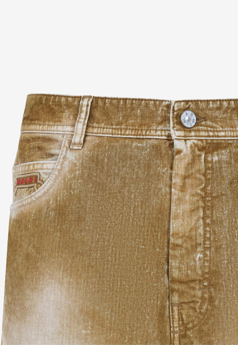 Washed-Out Straight-Leg Jeans