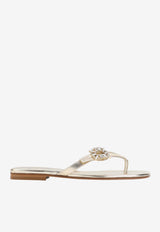 Metallic Nappa Leather Thong Sandals
