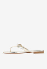 Metallic Nappa Leather Thong Sandals