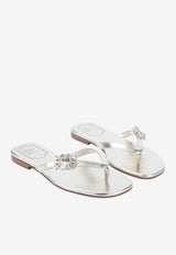 Metallic Nappa Leather Thong Sandals
