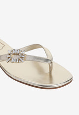 Metallic Nappa Leather Thong Sandals
