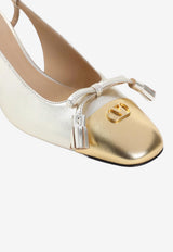 Valet Du Roi 60 Slingback Pumps in Metallic Leather