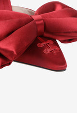 Yolande 100 Bow Satin Mules