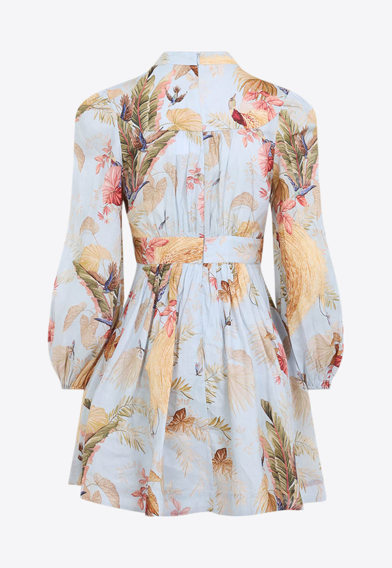 Ascension Plunge Printed Mini Dress