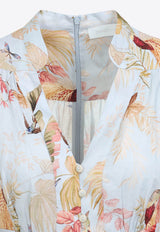 Ascension Plunge Printed Mini Dress