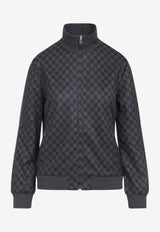 All-Over Logo Zip-Up Sweatshirt