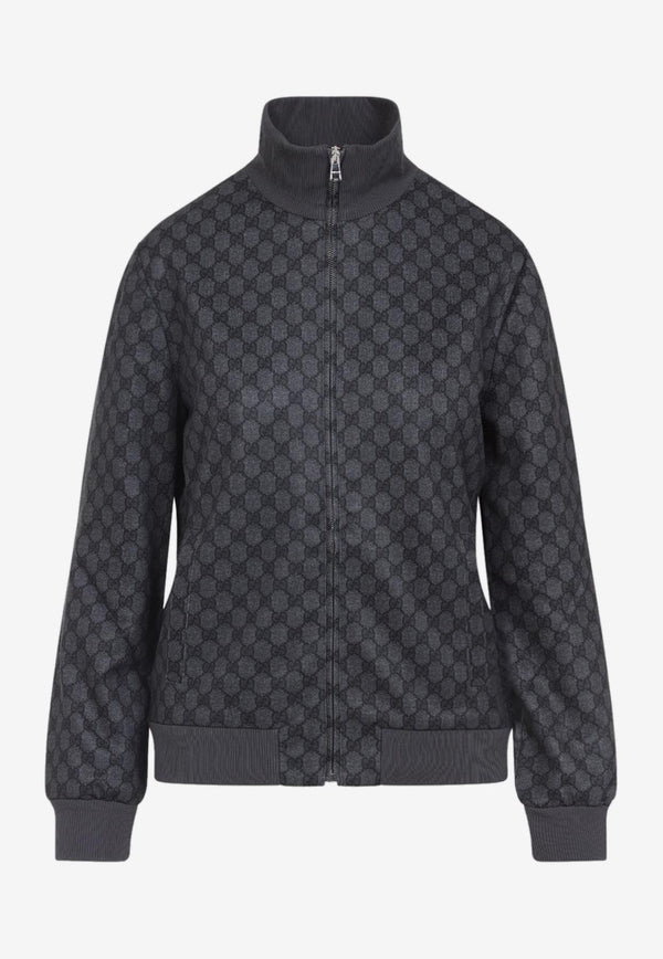 All-Over Logo Zip-Up Sweatshirt