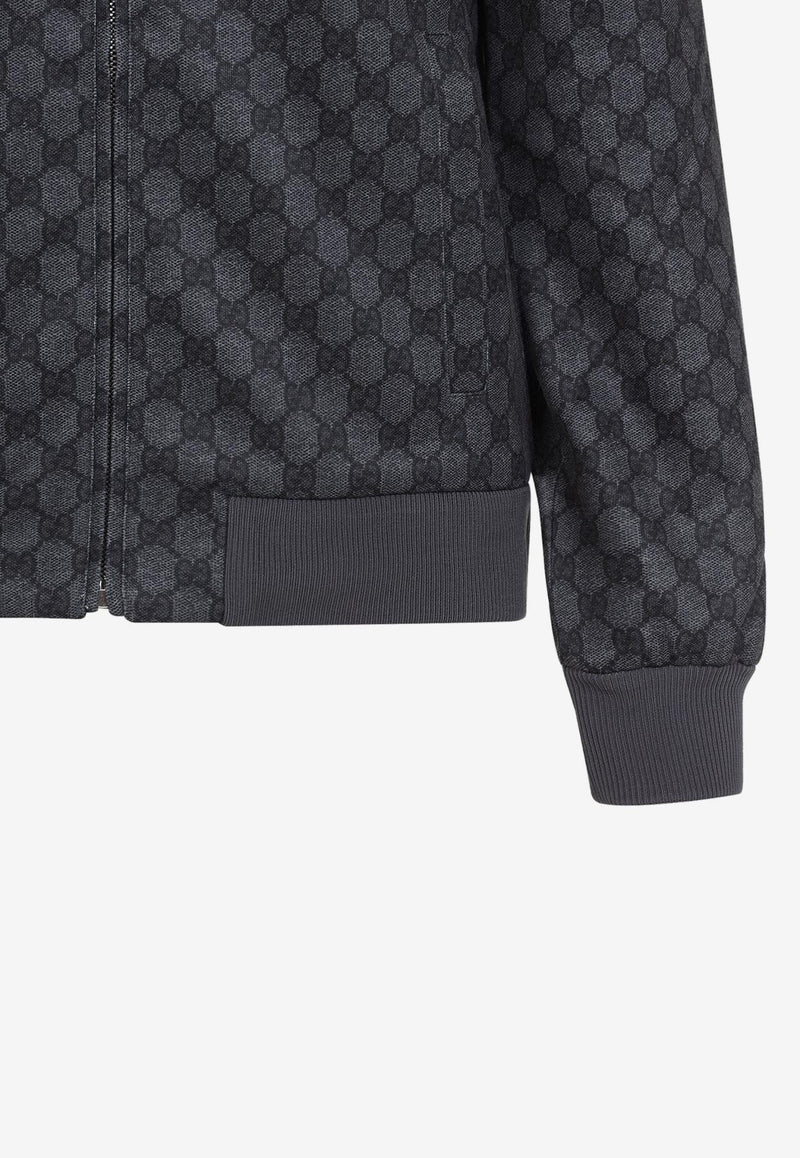 All-Over Logo Zip-Up Sweatshirt