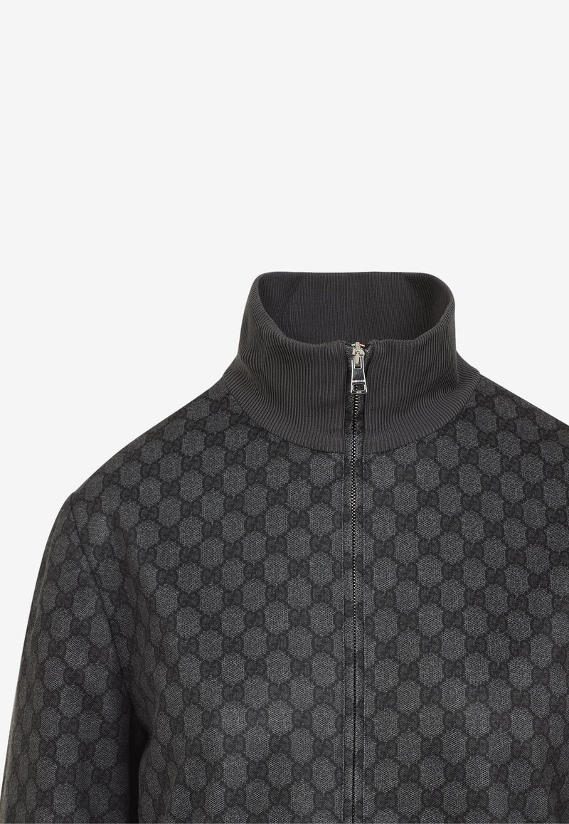 All-Over Logo Zip-Up Sweatshirt