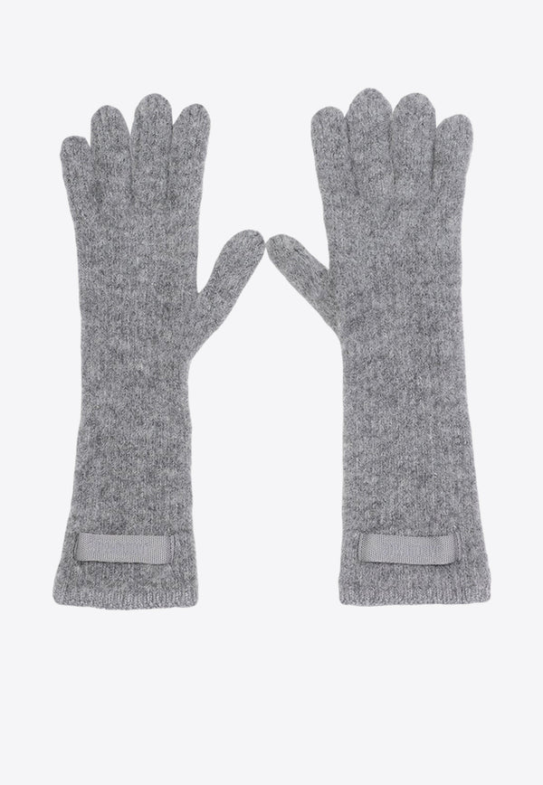 Grosgrain Logo Ribbed Gloves