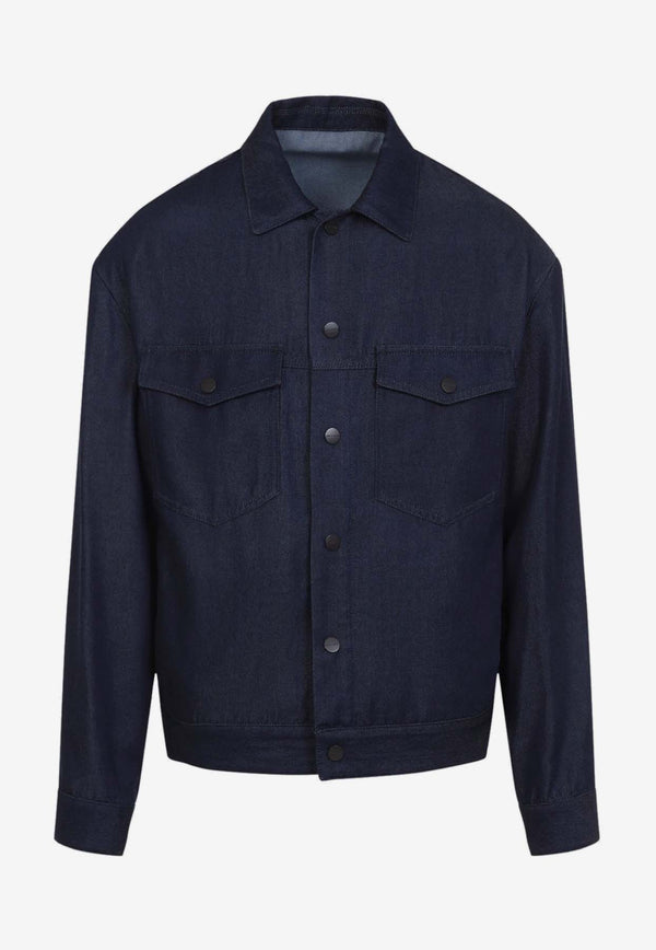 Denim-Effect Overshirt