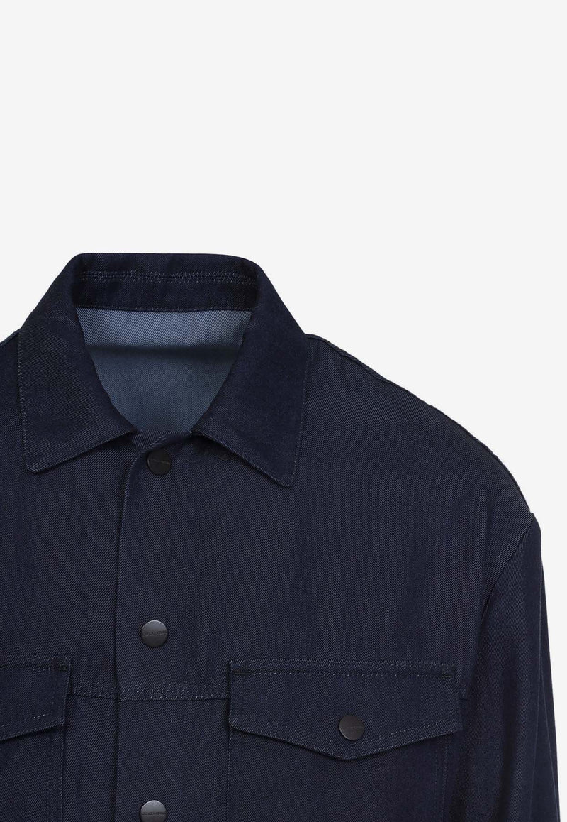 Denim-Effect Overshirt