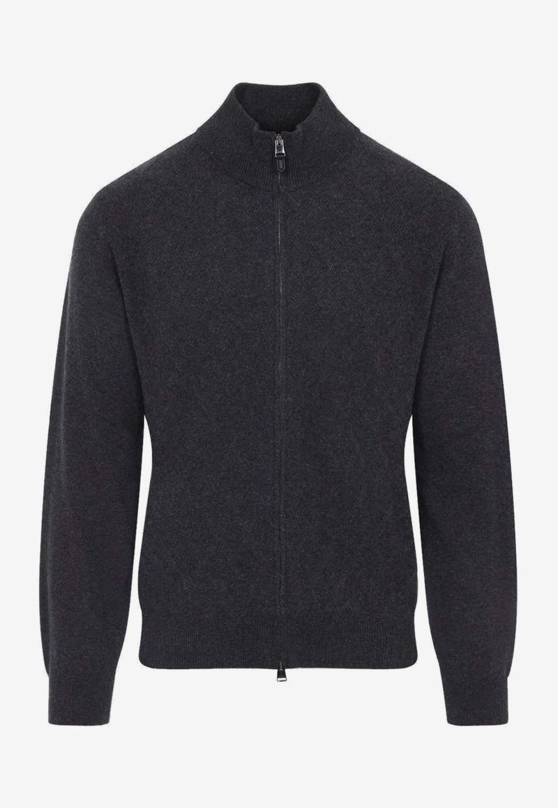 Full Zip High Neck Cardigan