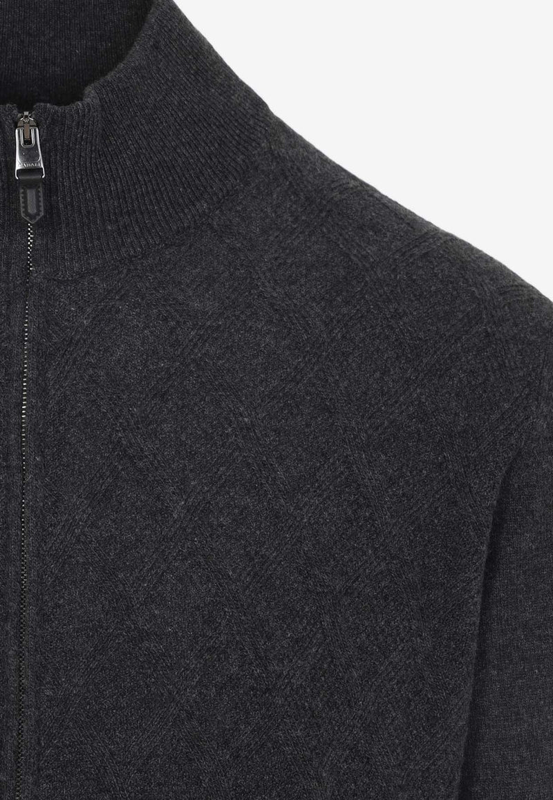 Full Zip High Neck Cardigan