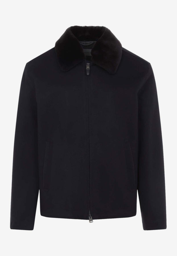 Fur-Collar Cashmere Jacket