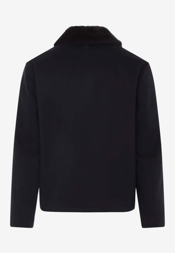 Fur-Collar Cashmere Jacket