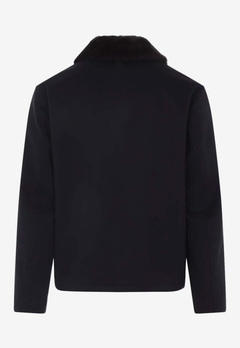 Fur-Collar Cashmere Jacket