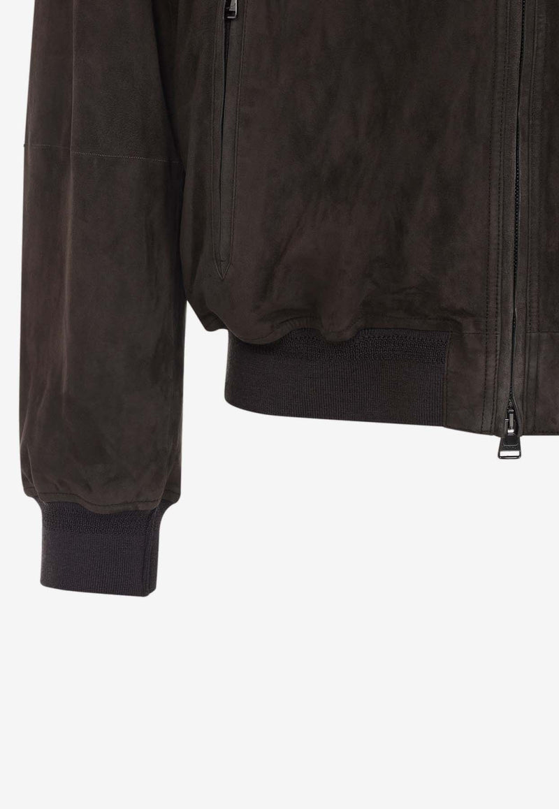 Suede Bomber Jacket