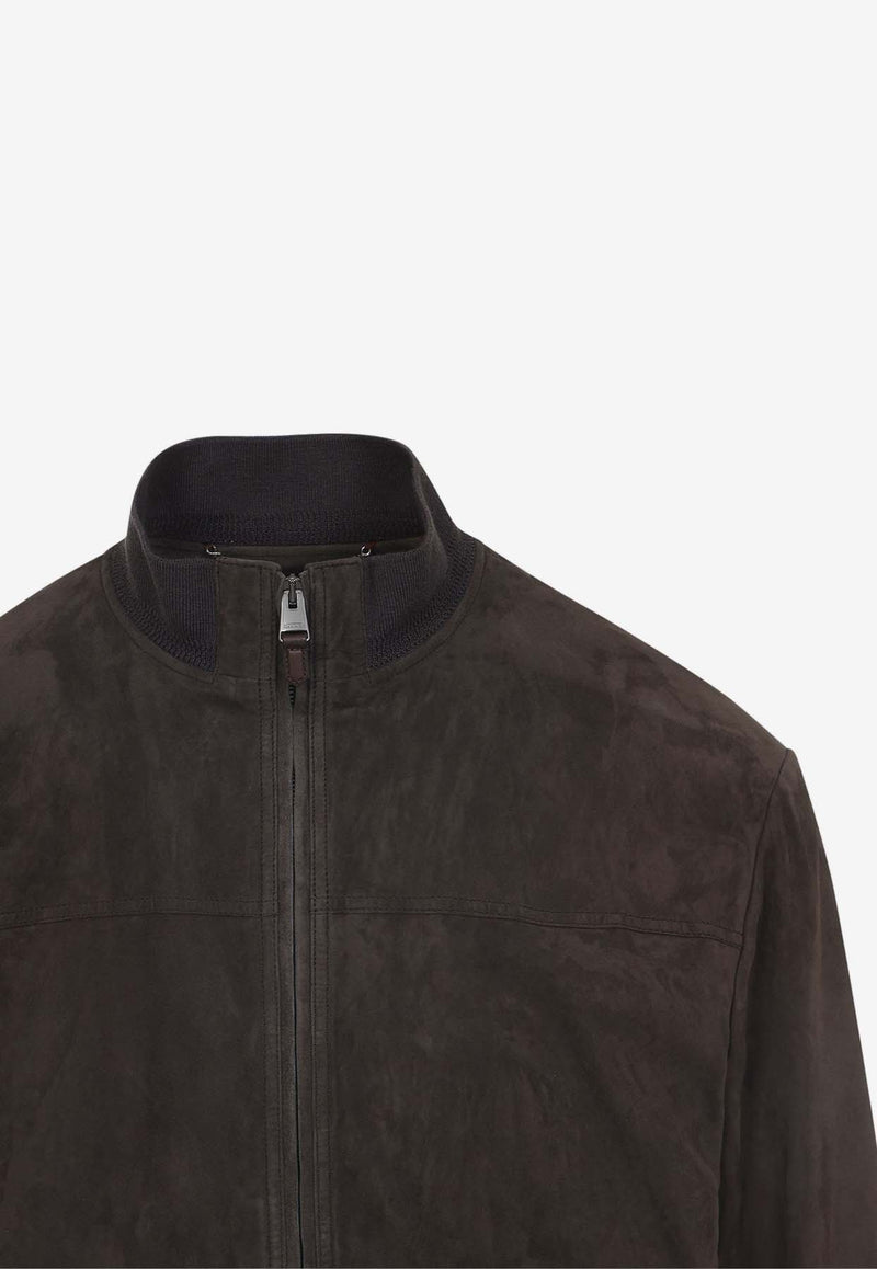 Suede Bomber Jacket