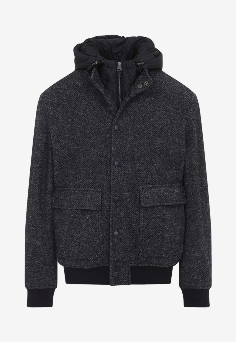 Bomber Jacket with Hooded Vest