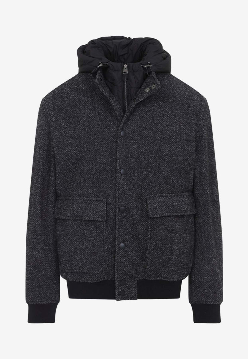 Bomber Jacket with Hooded Vest
