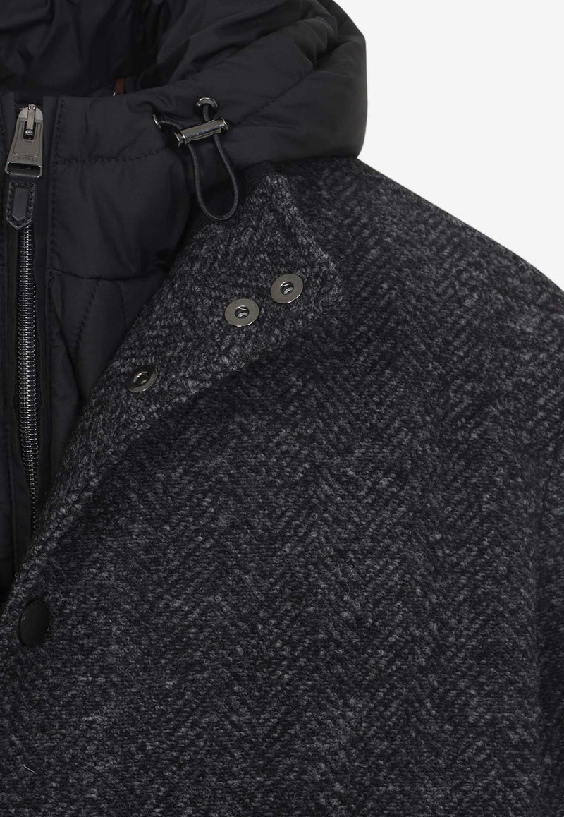 Bomber Jacket with Hooded Vest