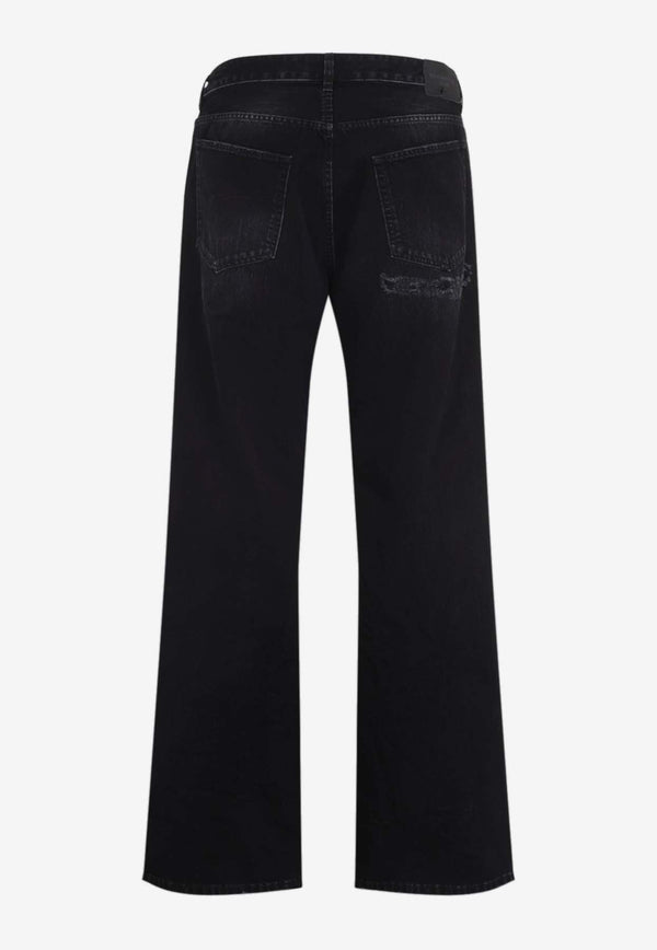 Distressed Straight-Leg Jeans