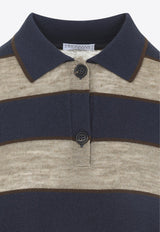 Striped Cropped Polo T-shirt