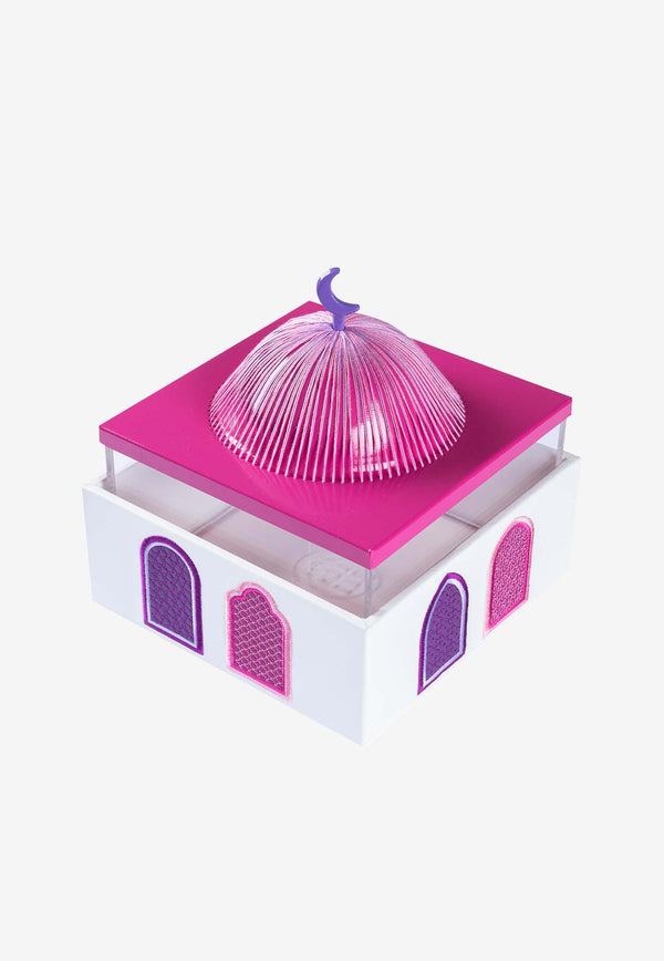 Dome Box with Embroidered Windows Multicolor