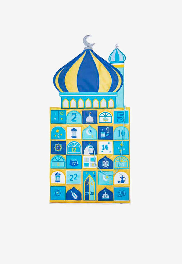 Ramadan Advent Calendar with Embroidered Pockets Yellow 
