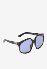 Miu Miu Ombre Square Sunglasses Blue 0MUA07SMET/Q_MIU-16K01O
