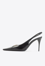 Babylone 90 Slingback Pumps in Smooth Leather