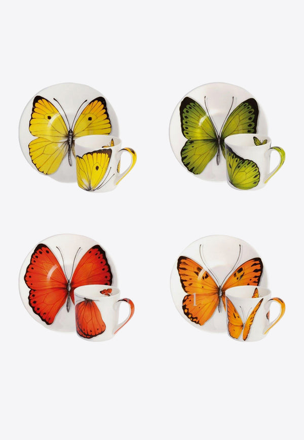 TAITÙ Freedom Espresso Cup and Saucer - Set of 4 Multicolor 1-891