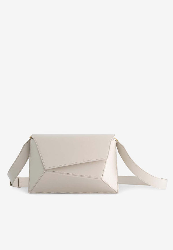 Mlouye Naomi Architectural Leather Shoulder Bag Dove 10-001-121_WHITE