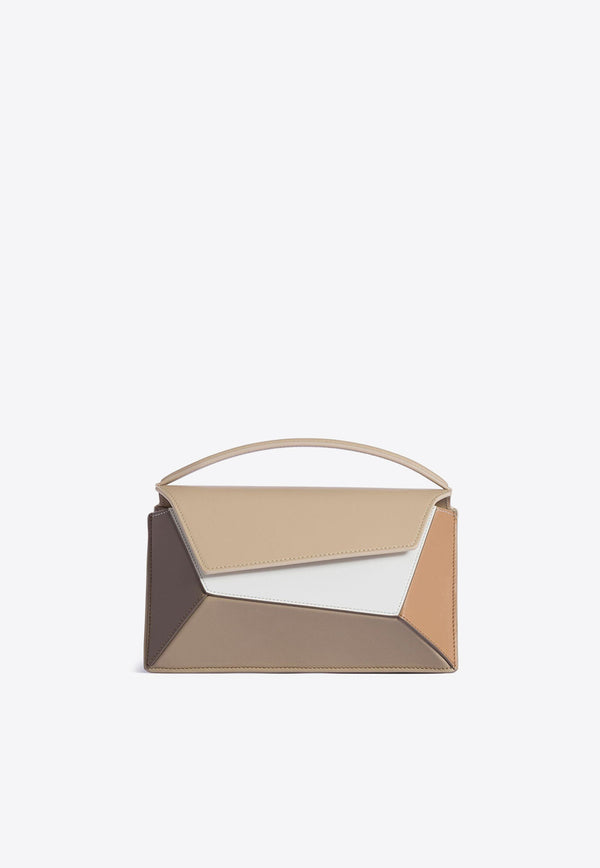 Mlouye Small Naomi Leather Crossbody Bag Beige 10-037-031BEIGE