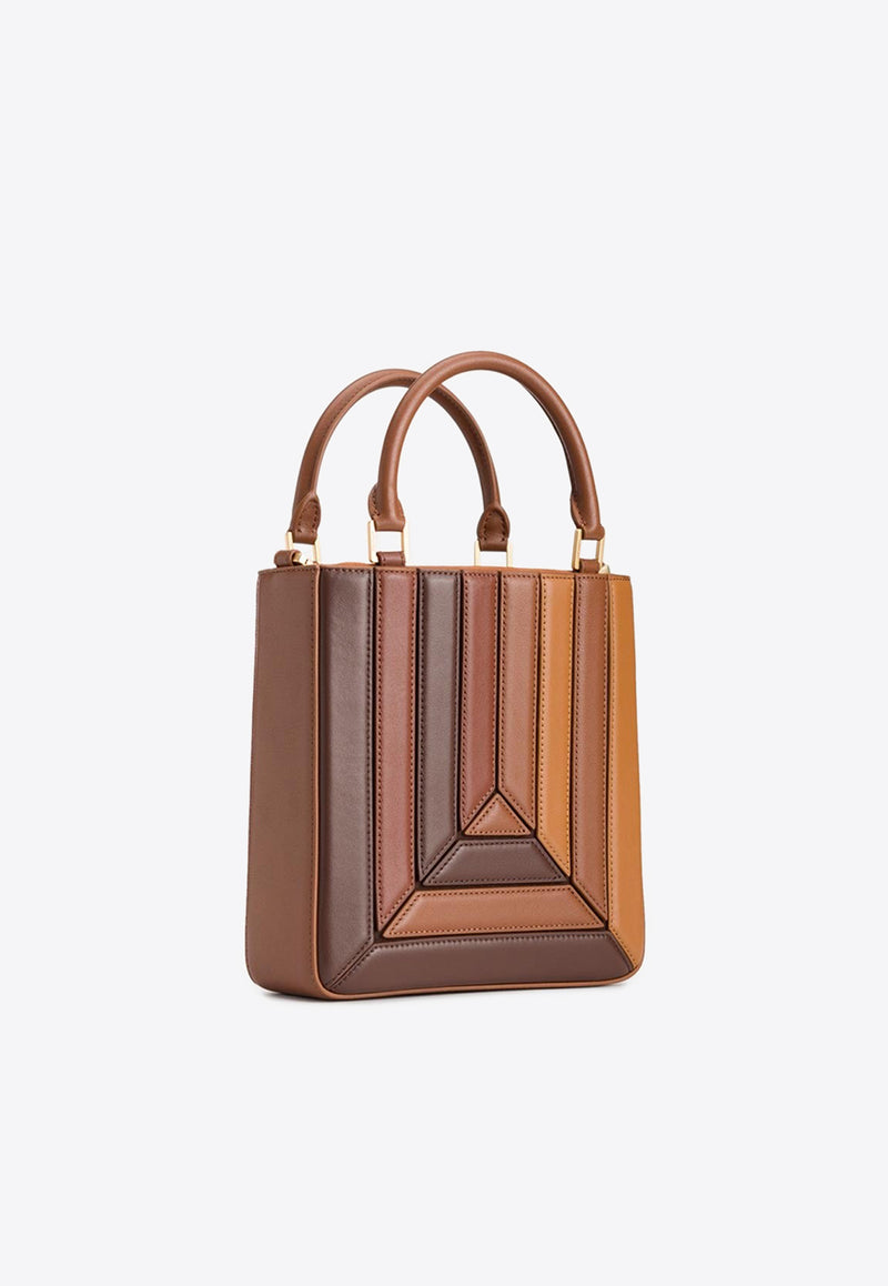 Mlouye Mini Sera Tall Top Handle Bag Brown 10-043-129BROWN