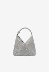 Mlouye Micro Flex Embellished Top Handle Bag Crystal 10-056-145_WHITE