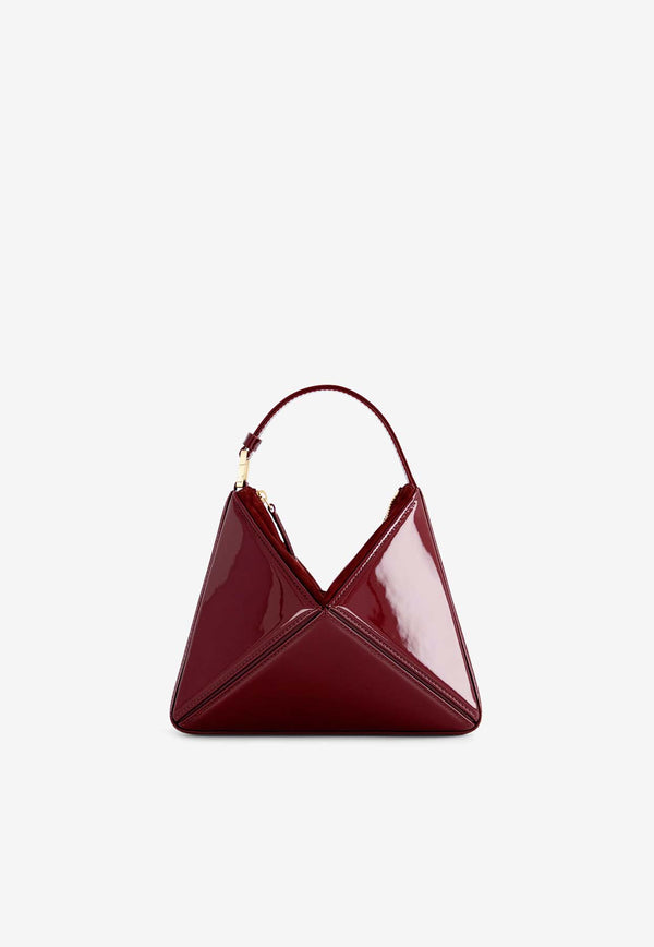 Mlouye Mini Flex Patent Leather Top Handle Bag Bordeaux 10-057-143_RED