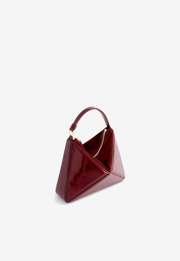 Mlouye Mini Flex Patent Leather Top Handle Bag Bordeaux 10-057-143_RED